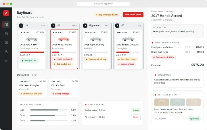 BayBoard sample app, finished screen